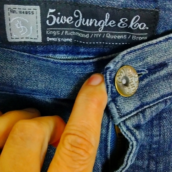 MEN'S jeans size 48 5ive jungle & co Y2k - Picture 2 of 9